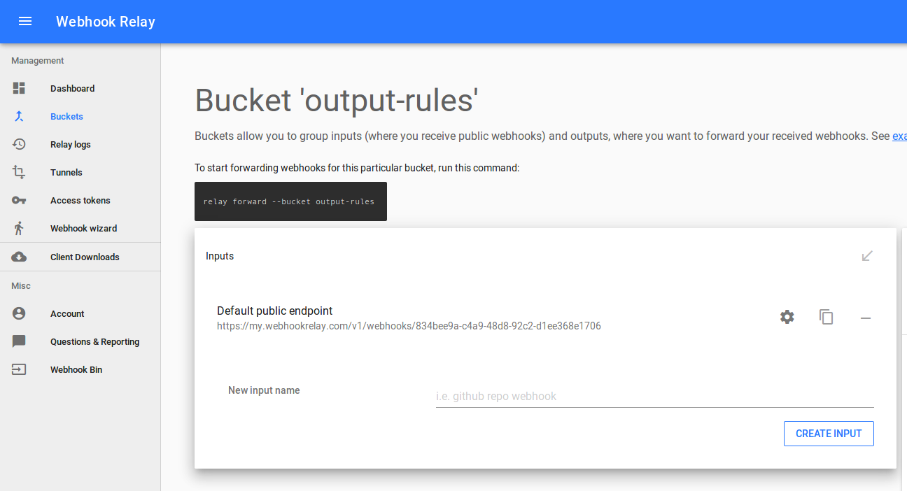 bucket input