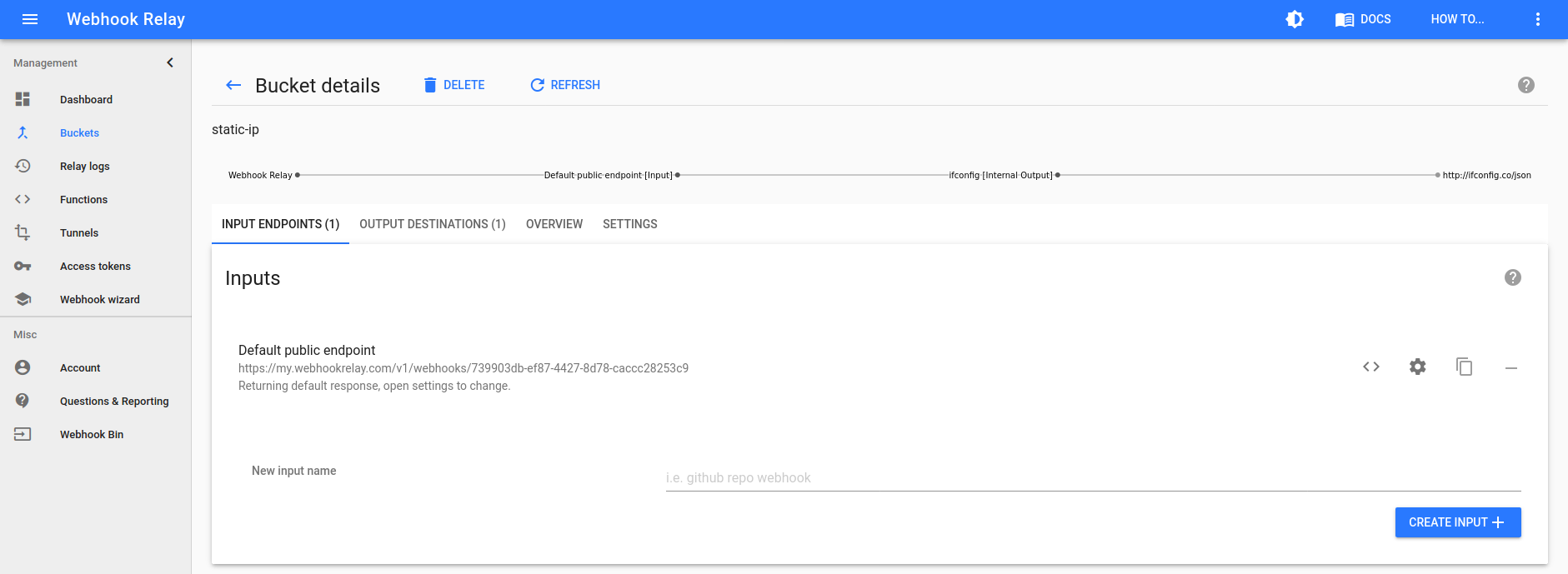 Output configuration