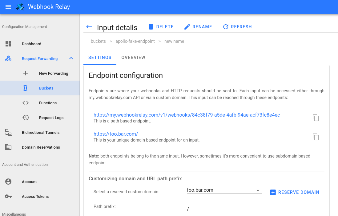 custom domain configuration