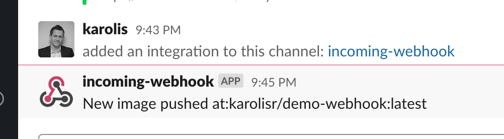 Slack channel msg